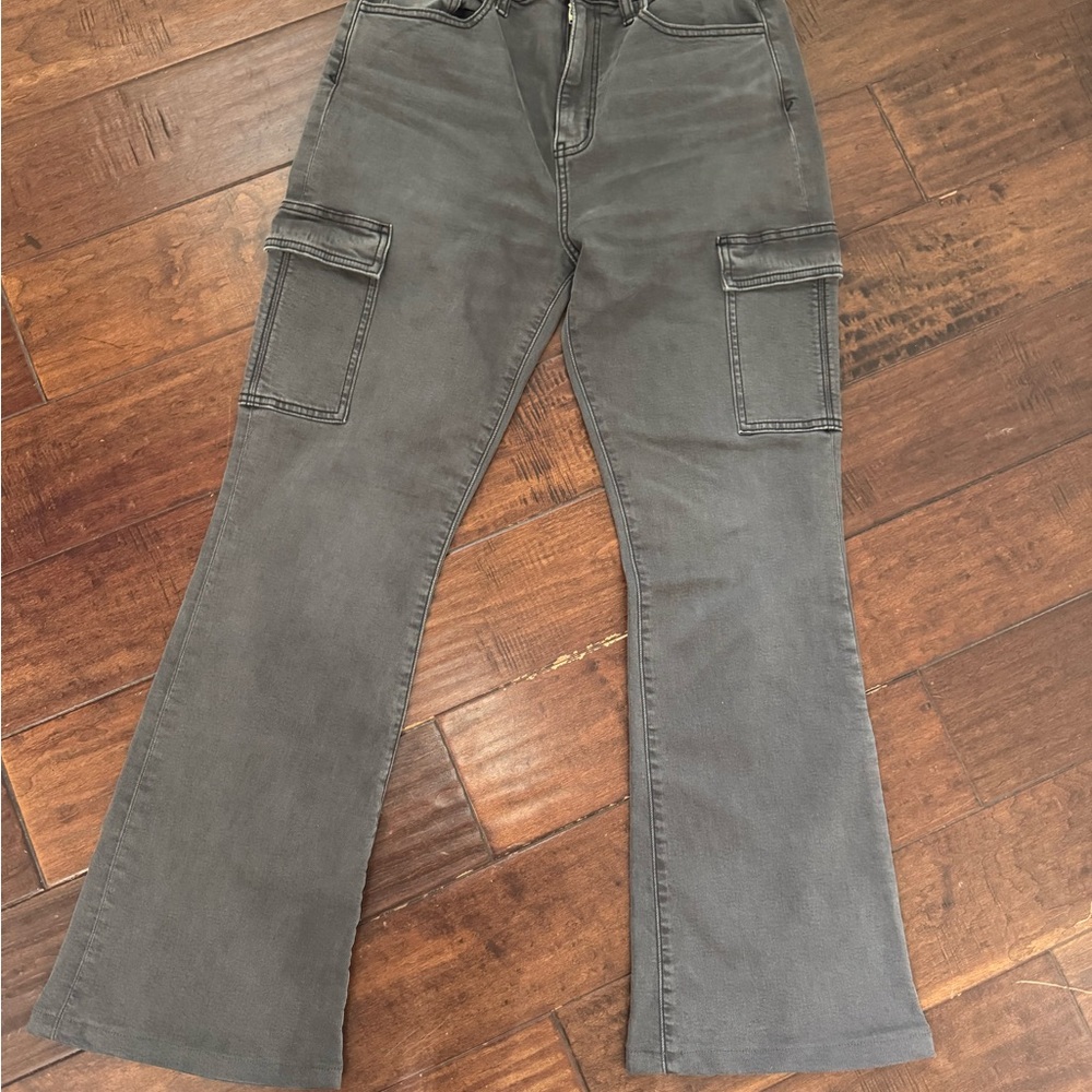 Women's Gray Cargo Jeans